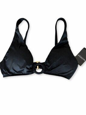 Ralph Lauren Black Bikini Top Size 8 Classic Minimalist Swimwear Beach Vacation
